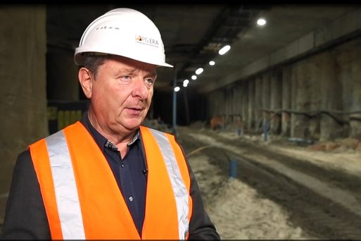 OB auf der Tunnelbaustelle (Screenshot Videoblog)