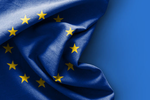 Bild vergrößern: Europaflagge - Flag of Europe on blue background