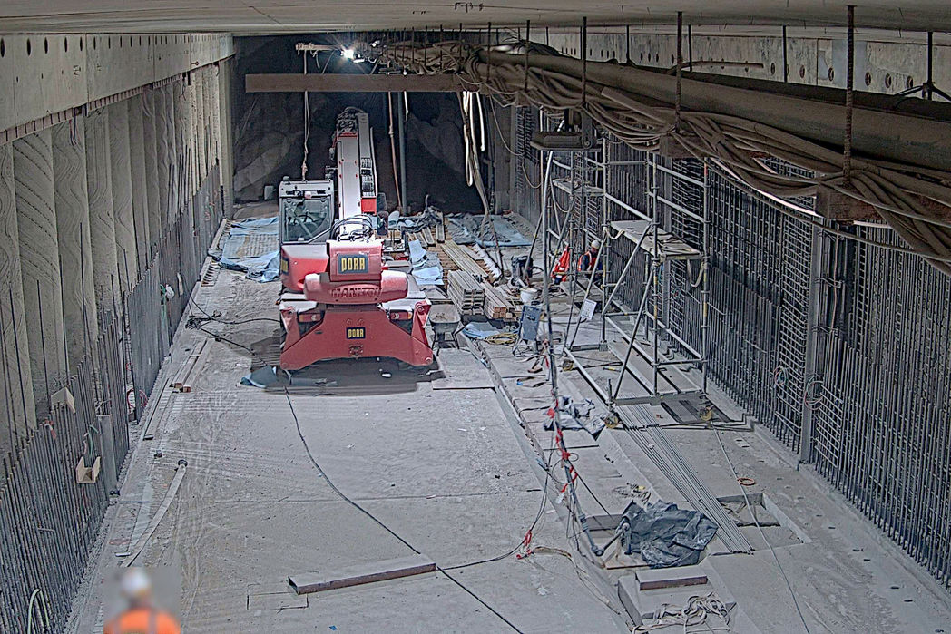 Webcam ermöglicht Einblick in den Tunnel (EÜ ERA