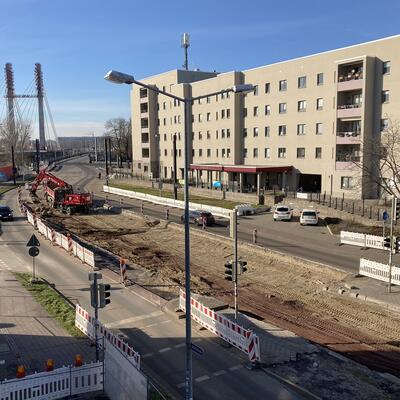 Rückbau der Haltestelle und Gleise in der Brückstraße, 02/23