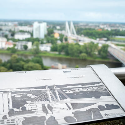 Aussicht auf die neue Kaiser-Otto-Brücke