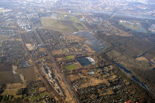 Luftbild der Furtlake im ostelbischen Bereich Magdeburg