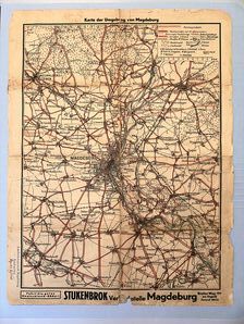 Bild vergrößern: Plan von Magdeburg und Umgebung, um 1940