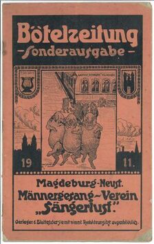 Bild vergrößern: Btelzeitung - Sonderausgabe vom Mnnergesang-Verein "Sngerlust", Magdeburg Neustadt, 1911