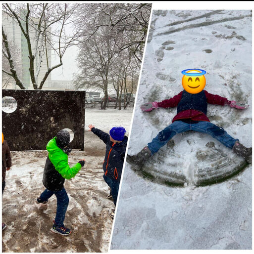 Schneegestöber im Hort Agga Knack