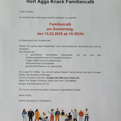 Einladung zum Familiencafé im Hort Agga Knack